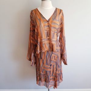 PATACHOU-2 PIECE SHEER LONG SLEEVBLOUSE AND SKIRT